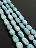16” Larimar Gemstone Beads, Genuine Dominican Republic Larimar Beads AAA Quality, Chakra Spiritual Healing Crystal Beads, 10x7mm - 17x10mm