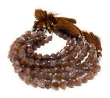 Natural Chocolate Moonstone Gemstone Beads, Chocolate Moonstone Trillion Shape Briolette Beads , Wholesale Beads, 9-10mm, 8"Strand