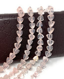 8" Rose Quartz Trillion Shape Briolette Gemstone Beads, Wholesale Bulk Beads, AAA Quality, 8mm-9mm