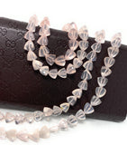 8" Rose Quartz Trillion Shape Briolette Gemstone Beads, Wholesale Bulk Beads, AAA Quality, 8mm-9mm