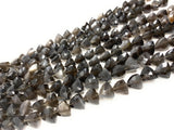 7.5" Gray Moonstone Beads, Gemstone Beads, Trillion Shape Briolette Moonstone Wholesale Beads, Bulk Beads
