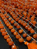 Natural Carnelian Gemstone Beads, Jewelry Supplies for Jewelry Making, Bulk Wholesale Beads, 8" Strand