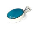 Natural Sleeping Beauty Turquoise Pendant, Sterling Silver Turquoise Gemstone Pendant, Bohemian Jewelry, 36x17mm