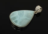 Larimar Pendant, Gemstone Pendant, Bohemian Jewelry, Sterling Silver Pendant, Natural Gemstone Pendant, 48.25x 27mm