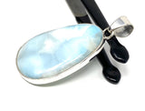 Larimar Pendant, Gemstone Pendant, Bohemian Jewelry, Sterling Silver Pendant, Natural Gemstone Pendant, 53.75 X 28.15mm