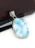 Larimar Pendant, Gemstone Pendant, Bohemian Jewelry, Sterling Silver Pendant, Natural Gemstone Pendant, 43.5 x 23.15mm