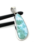 Larimar Pendant, Gemstone Pendant, Bohemian Jewelry, Sterling Silver Pendant, Natural Gemstone Pendant, 51.5 X 18.45mm