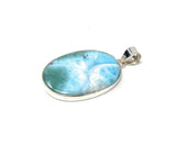 Larimar Pendant, Gemstone Pendant, Sterling Silver Pendant, Bohemian Jewelry, Natural Gemstone Pendant, 49.6 X 26mm