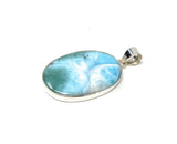 Larimar Pendant, Gemstone Pendant, Sterling Silver Pendant, Bohemian Jewelry, Natural Gemstone Pendant, 49.6 X 26mm