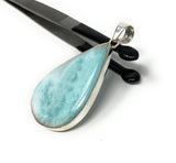 Larimar Pendant, Gemstone Pendant, Bohemian Jewelry, Sterling Silver Pendant, Natural Gemstone Pendant, 60.25 X 29.5mm