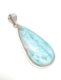Larimar Pendant, Gemstone Pendant, Bohemian Jewelry, Sterling Silver Pendant, Natural Gemstone Pendant, 64.85 X 30.35mm