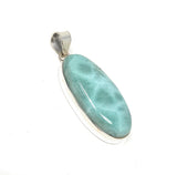 Larimar Pendant, Gemstone Pendant, Sterling Silver Pendant, Bohemian Jewelry, Natural Gemstone Pendant, 55.25x21mm