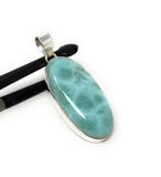 Larimar Pendant, Gemstone Pendant, Sterling Silver Pendant, Bohemian Jewelry, Natural Gemstone Pendant, 55.25x21mm