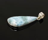 Larimar Pendant, Gemstone Pendant, Bohemian Jewelry, Sterling Silver Pendant, Natural Gemstone Pendant, 55.25mm X 19mm