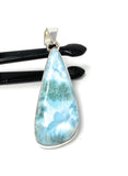 Larimar Pendant, Gemstone Pendant, Bohemian Jewelry, Sterling Silver Pendant, Natural Gemstone Pendant, 55.25mm X 19mm