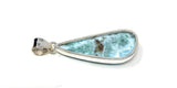 Larimar Pendant, Gemstone Pendant, Bohemian Jewelry, Sterling Silver Pendant, Natural Gemstone Pendant, 55.25mm X 19mm