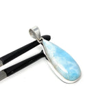 Larimar Pendant, Gemstone Pendant, Bohemian Jewelry, Sterling Silver Pendant, Natural Gemstone Pendant, 51.75 x 17.5mm