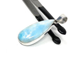 Larimar Pendant, Gemstone Pendant, Bohemian Jewelry, Sterling Silver Pendant, Natural Gemstone Pendant, 51.75 x 17.5mm