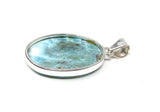 Larimar Pendant, Gemstone Pendant, Sterling Silver Pendant, Bohemian Jewelry, Natural Gemstone Pendant, 49.5mm X 23.5mm
