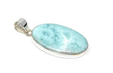 Larimar Pendant, Gemstone Pendant, Sterling Silver Pendant, Bohemian Jewelry, Natural Gemstone Pendant, 50mm X 24.35mm