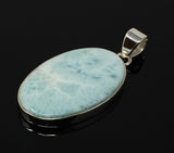 Larimar Pendant, Gemstone Pendant, Sterling Silver Pendant, Bohemian Jewelry, Natural Gemstone Pendant, 50mm X 24.35mm