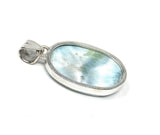 Larimar Pendant, Gemstone Pendant, Sterling Silver Pendant, Bohemian Jewelry, Natural Gemstone Pendant, 44mm X 20mm
