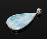 Larimar Pendant, Gemstone Pendant, Sterling Silver Pendant, Bohemian Jewelry, Natural Gemstone Pendant, 66.25mm X 31.45mm