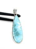 Larimar Pendant, Gemstone Pendant, Bohemian Jewelry, Sterling Silver Pendant, Natural Gemstone Pendant, 64.25mm X 18.75mm
