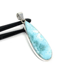 Larimar Pendant, Gemstone Pendant, Bohemian Jewelry, Sterling Silver Pendant, Natural Gemstone Pendant, 64.25mm X 18.75mm