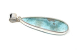 Larimar Pendant, Gemstone Pendant, Bohemian Jewelry, Sterling Silver Pendant, Natural Gemstone Pendant, 64.25mm X 18.75mm