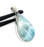Larimar Pendant, Gemstone Pendant, Bohemian Jewelry, Sterling Silver Pendant, Natural Gemstone Pendant, 54.75mm X 26.75mm