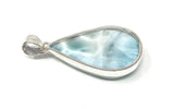 Larimar Pendant, Gemstone Pendant, Bohemian Jewelry, Sterling Silver Pendant, Natural Gemstone Pendant, 54.75mm X 26.75mm