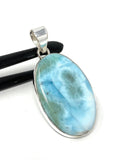 Larimar Pendant, Gemstone Pendant, Sterling Silver Pendant, Bohemian Jewelry, Natural Gemstone Pendant, 49.5mm X 23.5mm