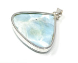 Larimar Pendant, Gemstone Pendant, Bohemian Jewelry, Sterling Silver Pendant, Natural Gemstone Pendant, 48mm X 38mm