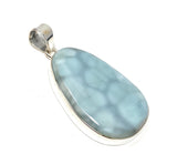 Larimar Pendant, Gemstone Pendant, Sterling Silver Pendant, Bohemian Jewelry, Natural Gemstone Pendant, 54.5x28.6mm