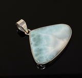 Larimar Pendant, Gemstone Pendant, Bohemian Jewelry, Sterling Silver Pendant, Natural Gemstone Pendant, 43.75mm X 42mm