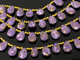 Mohave Purple Copper Turquoise Beads, Gemstone Beads, Jewelry Supplies Bull Beads for DIY Jewelry Making, 8" Strand