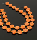 Mohave Orange Copper Turquoise Beads, Gemstone Beads, Wholesale Bulk Beads for DIY Jewelry Making, Jewelry Supplies, 8" Strand