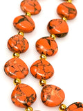 Mohave Orange Copper Turquoise Beads, Gemstone Beads, Wholesale Bulk Beads for DIY Jewelry Making, Jewelry Supplies, 8" Strand