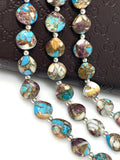 Oyster Copper Turquoise Beads, Turquoise Beads, Healing Crystal, Natural Gemstones, Wholesale Beads, Bulk Beads, 8" Strand