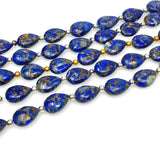Mohave Lapis Lazuli Copper Beads, Healing Crystal Beads, Gemstone Beads, Lapis Lazuli Beads, Jewelry Supplies, 8" Strand