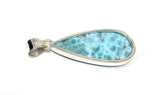 Larimar Pendant, Gemstone Pendant, Bohemian Jewelry, Sterling Silver Pendant, Natural Gemstone Pendant, 53mm x 19.5mm