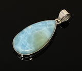 Larimar Pendant, Gemstone Pendant, Bohemian Jewelry, Sterling Silver Pendant, Natural Gemstone Pendant, 52.5mm x 23mm