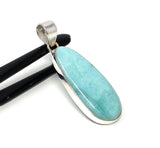 Larimar Pendant, Gemstone Pendant, Bohemian Jewelry, Sterling Silver Pendant, Natural Gemstone Pendant, 53mm X 18mm