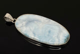 Larimar Pendant, Gemstone Pendant, Sterling Silver Pendant, Bohemian Jewelry, Natural Gemstone Pendant, 76.5mm X 32.25mm