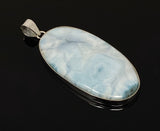 Larimar Pendant, Gemstone Pendant, Sterling Silver Pendant, Bohemian Jewelry, Natural Gemstone Pendant, 76.5mm X 32.25mm