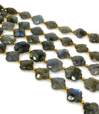 Labradorite Beads - Flower Shape, Gemstone Beads, Wholesale Bulk Beads, Jewelry Supplies for Jewelry Making, 8” Strand