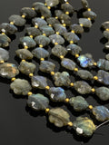 Labradorite Beads - Flower Shape, Gemstone Beads, Wholesale Bulk Beads, Jewelry Supplies for Jewelry Making, 8” Strand