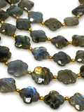 Labradorite Beads - Flower Shape, Gemstone Beads, Wholesale Bulk Beads, Jewelry Supplies for Jewelry Making, 8” Strand