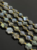 Labradorite Beads - Flower Shape, Gemstone Beads, Wholesale Bulk Beads, Jewelry Supplies for Jewelry Making, 8” Strand